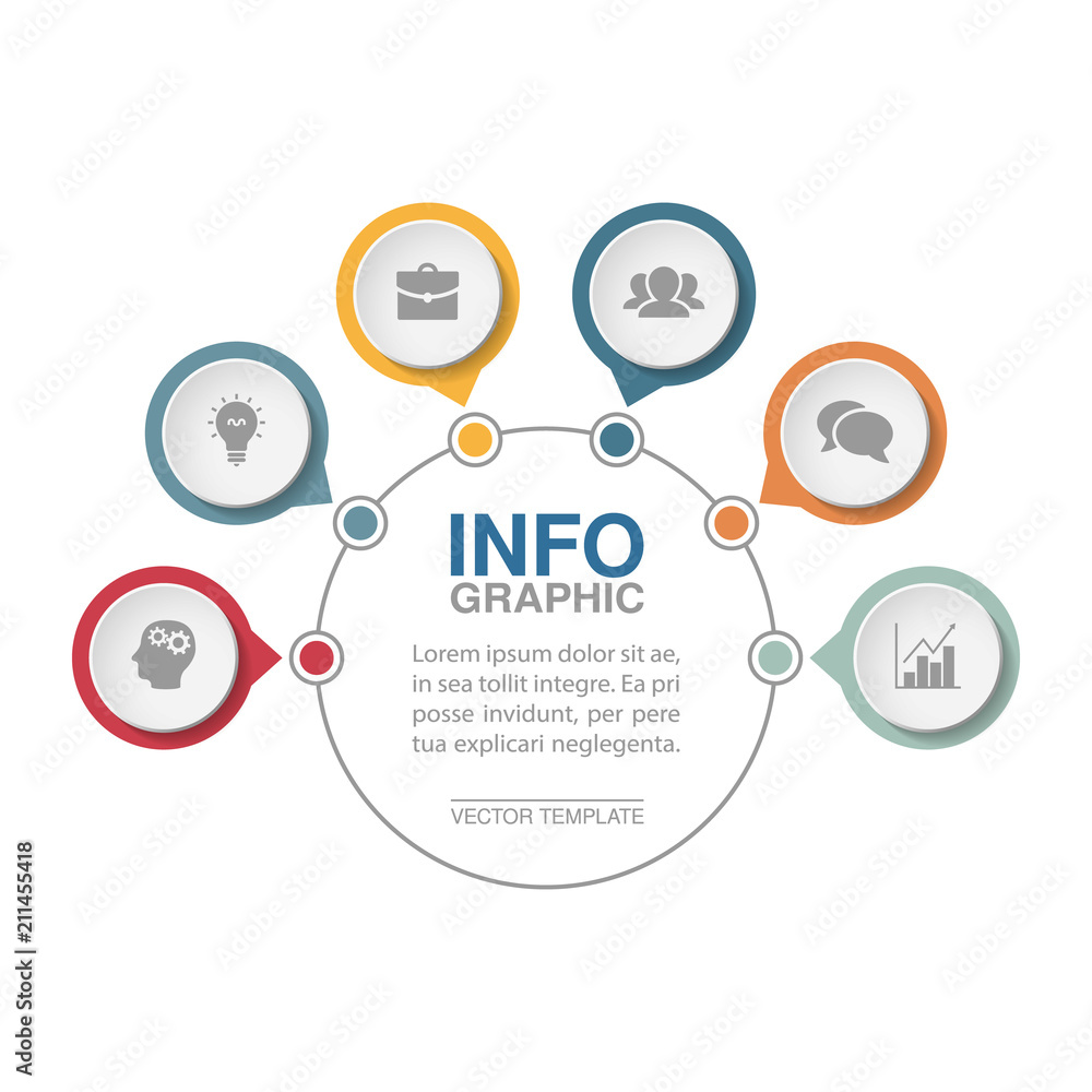 Vector infographic template for diagram, graph, presentation, chart, business concept with 6 options. Vector infographic template for diagram, graph, presentation, chart, business concept with 6 options.