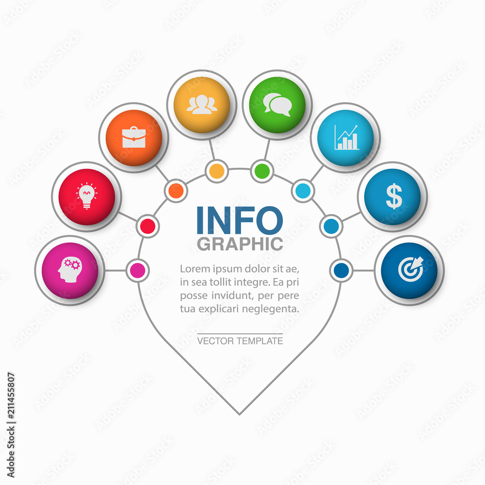 Vector infographic template for diagram, graph, presentation, chart, business concept with 8 options. Vector infographic template for diagram, graph, presentation, chart, business concept with 8 options.