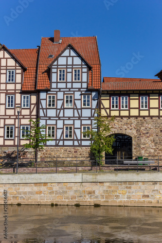 Half timbered houses at the Fulda river in Hann. Munden, Germany photo