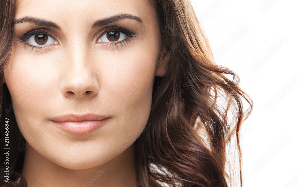 Portrait of beautiful woman, on white Portrait of beautiful woman, on white