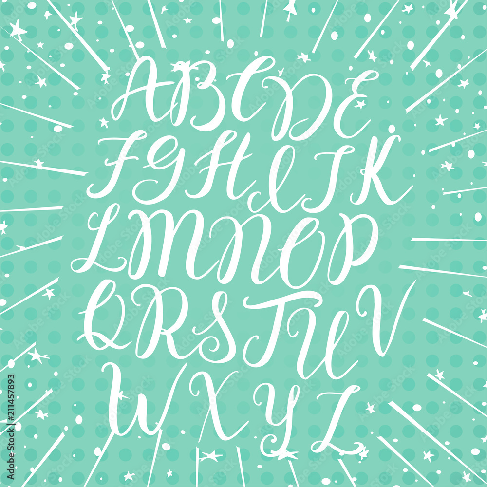 Hand drawn vector alphabet. Calligraphy letters for your design Hand drawn vector alphabet. Calligraphy letters for your design