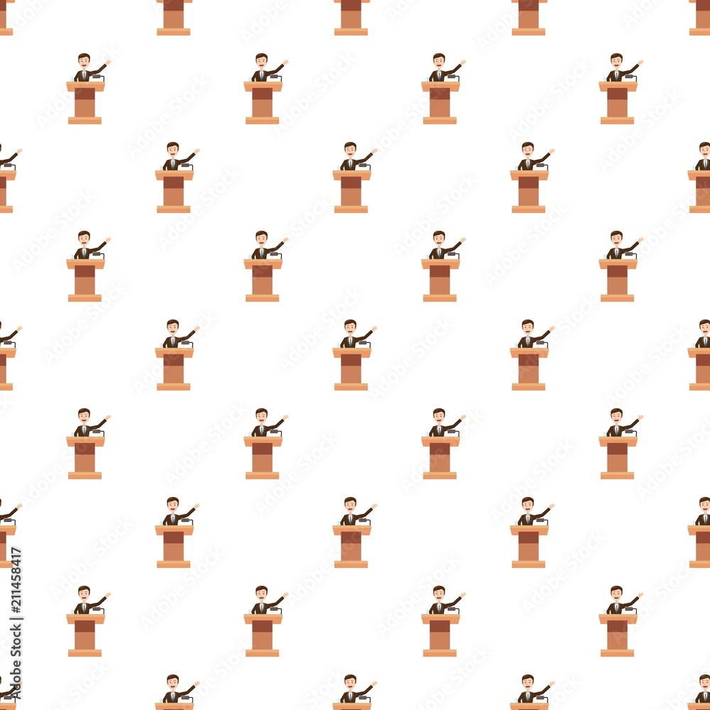 Speaker makes a report to the public pattern seamless repeat in cartoon style vector illustration Speaker makes a report to the public pattern seamless repeat in cartoon style vector illustration