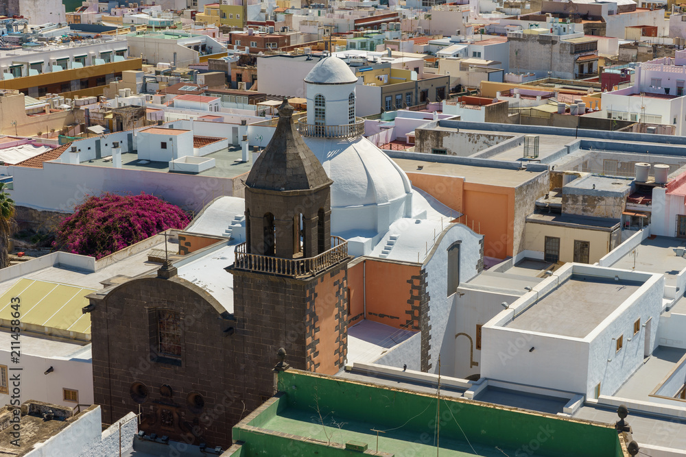 Fototapeta premium View across the roof tops of Las Palmas, Gran Canaria, Canary Islands, Spain