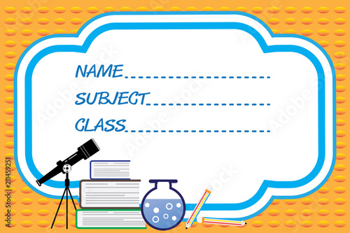 Baby names concept. Cute little child for name card symbol illustration file