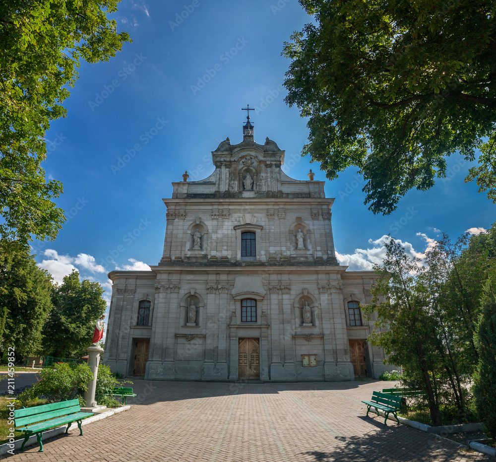 Beautiful Catholic  church in the village of Hvardiiske. Ukraine