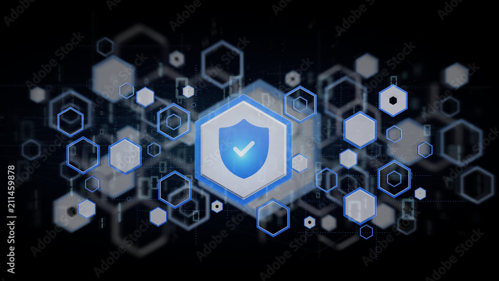 custom made wallpaper toronto digitalShield web security concept on a background 3d rendering