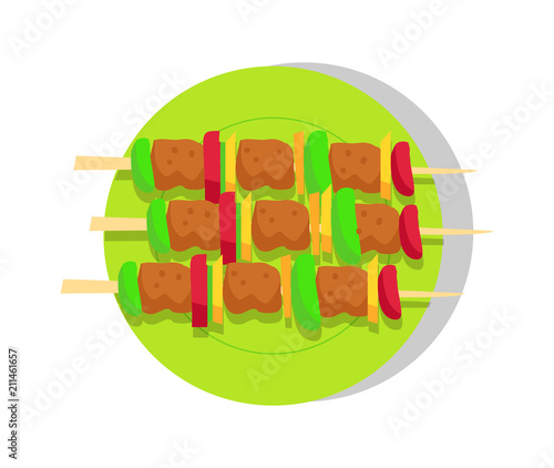 Kebabs Set, Roast Meat, Shashlik Vector Banner