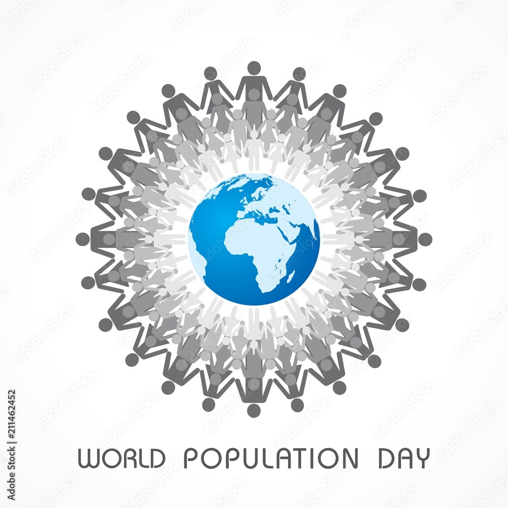 Illustration,Poster Or banner for World Population day
