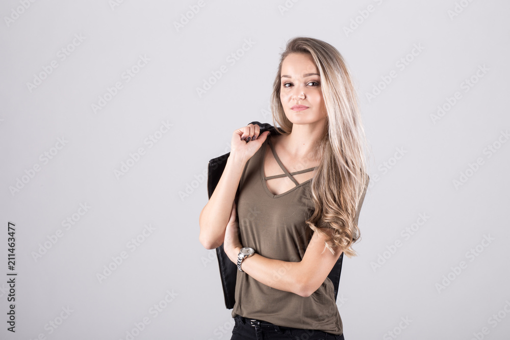 Studio portrait of a pretty young blonde woman Studio portrait of a pretty young blonde woman
