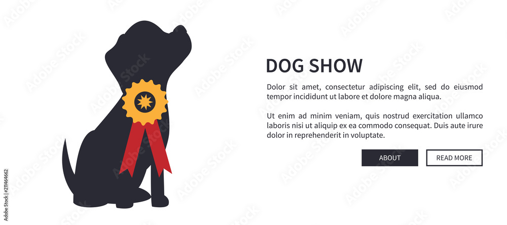 Εκτύπωση καμβά Dog Show Banner with Winner of Dogs Competition