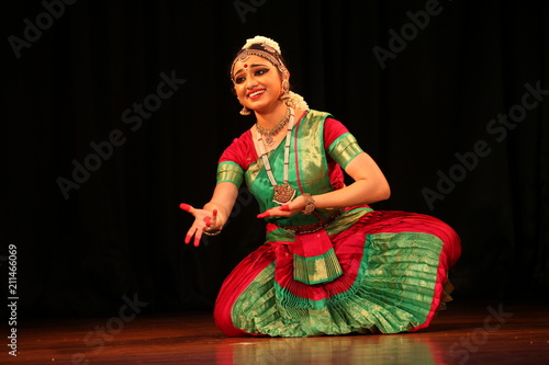 bharathanatyam is one of the classical dance forms of india,from the state of tamil nadu.the picture is from a stage performance photo