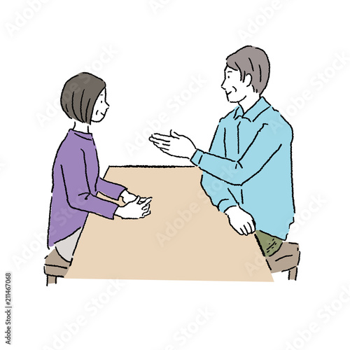 話し合いをするシニア夫婦 イラスト Stock Vector Adobe Stock 話し合いをするシニア夫婦 イラスト Stock Vector Adobe Stock
