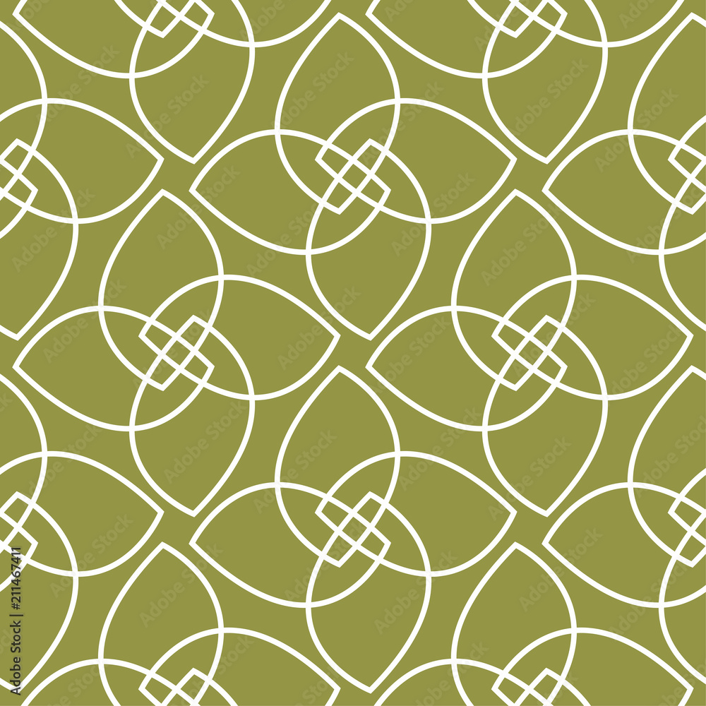 Olive green geometric ornament. Seamless pattern Olive green geometric ornament. Seamless pattern