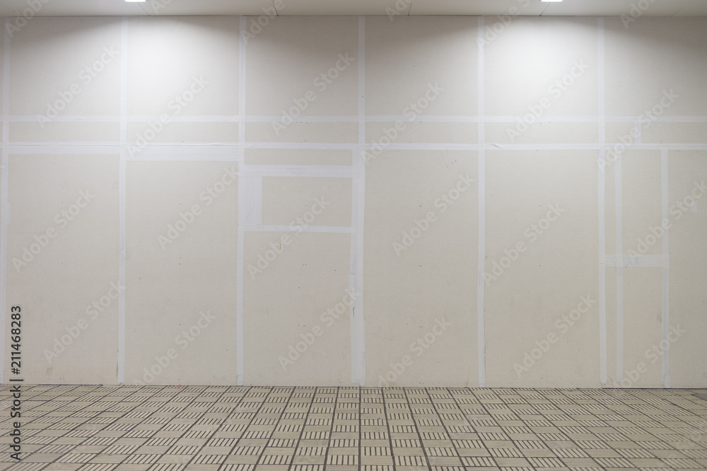 Fototapeta premium street wall background ,Industrial background, empty grunge urban street with warehouse brick wall