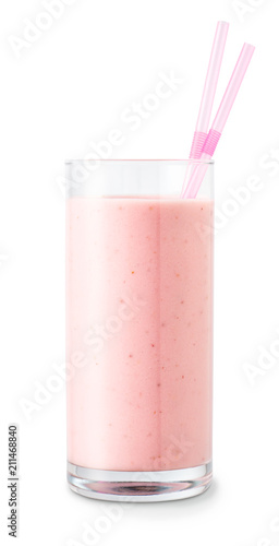 strawberry smoothie in glass