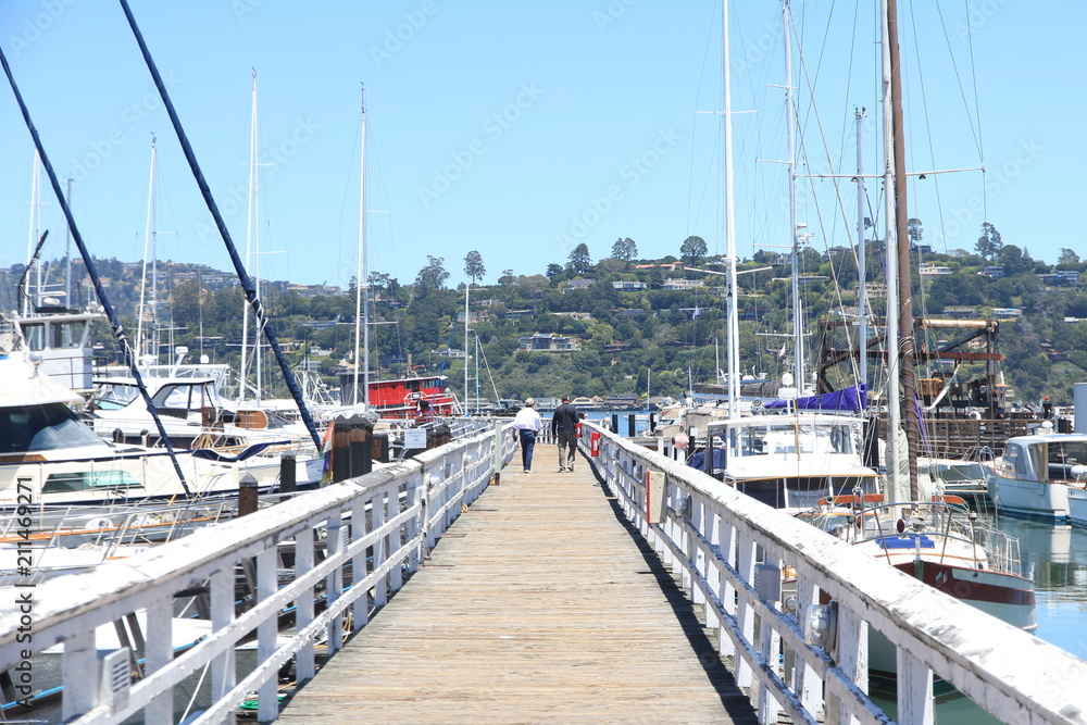 Fototapeta premium Marina in Sausalito - An Idyllic Town near San Francisco