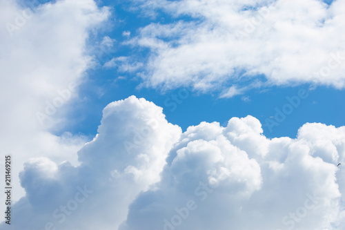 White cumulus clouds space