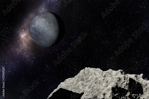 Fototapeta Naklejka Na Ścianę i Meble -  Unknown planet, stars and nebula in outer space.