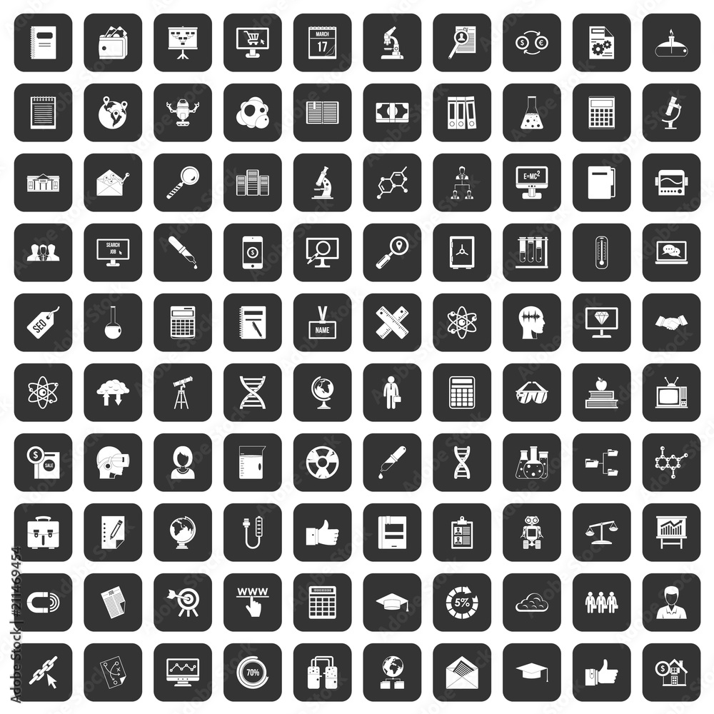 100 analytics icons set in black color isolated vector illustration 100 analytics icons set in black color isolated vector illustration