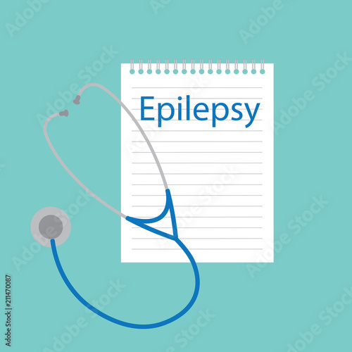 epilepsy written in a notebook- vector illustration