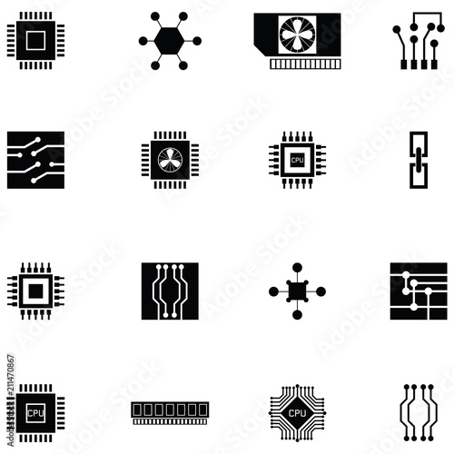 microchip icon set