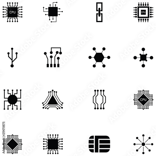 microchip icon set