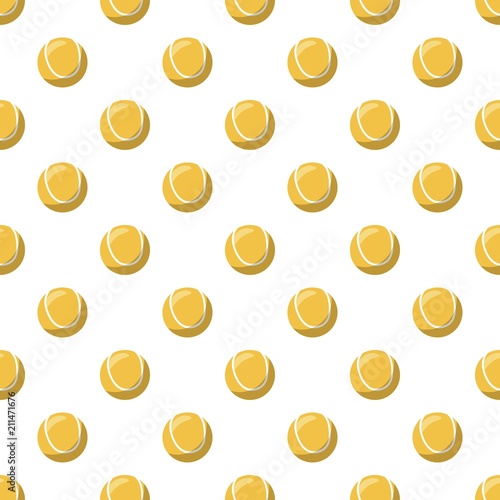 Tennis ball pattern seamless repeat in cartoon style vector illustration