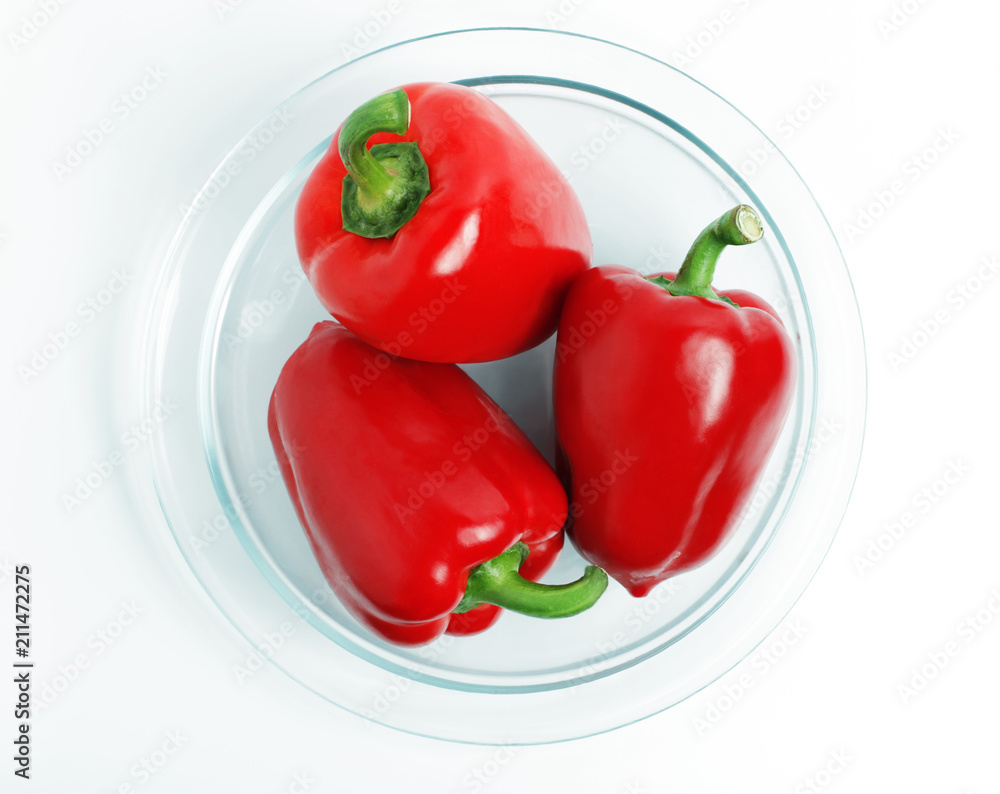 Red pepper on the plate. Red pepper on the plate.