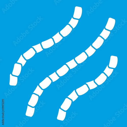 Escherichia coli icon white isolated on blue background vector illustration