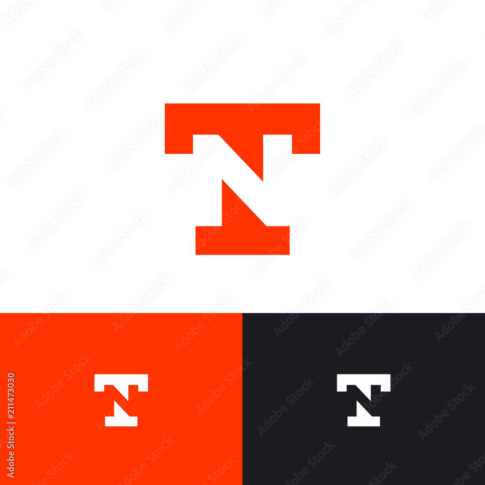 T and N monogram. T letter and N letter logo. Flat style monogram. Identity. Monochrome option. T and N monogram. T letter and N letter logo. Flat style monogram. Identity. Monochrome option.