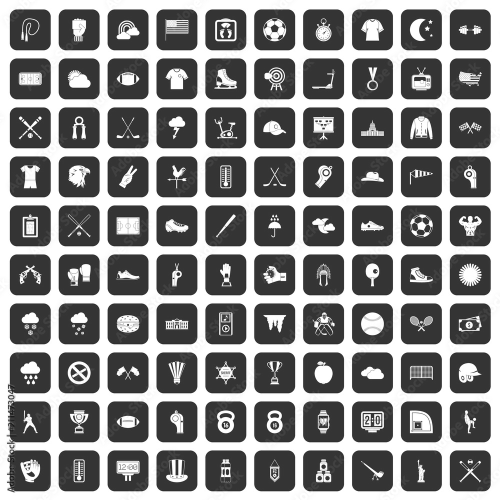 100 baseball icons set in black color isolated vector illustration 100 baseball icons set in black color isolated vector illustration