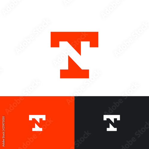 Free Download T and N monogram. T letter and N letter logo. Flat style monogram. Identity. Monochrome option. - GFXLoad