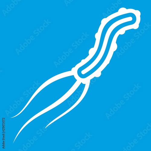 Dangerous virus icon white isolated on blue background vector illustration