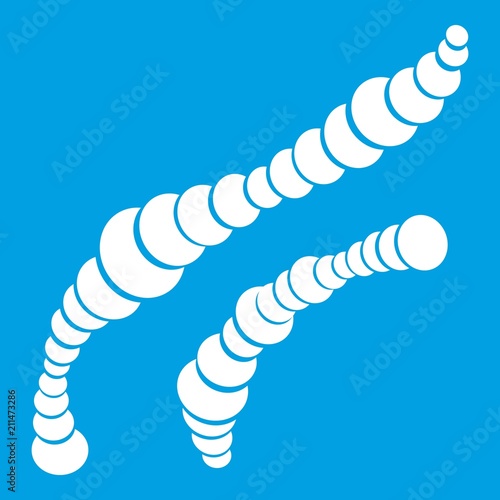 Spiral bacteria icon white isolated on blue background vector illustration