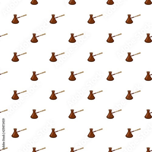 Cezve pattern seamless repeat in cartoon style vector illustration
