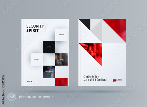 Brochure design rectangular template. Colourful modern abstract set, annual report with shapes for branding.