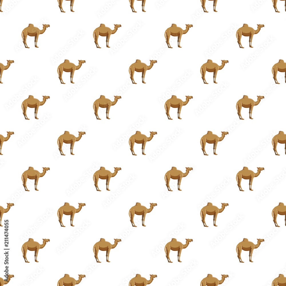 Camel pattern seamless repeat in cartoon style vector illustration
