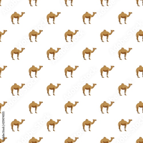 Camel pattern seamless repeat in cartoon style vector illustration