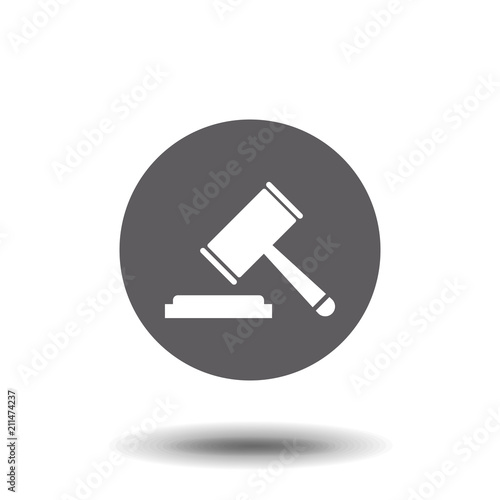 Hammer judge vector icon, flat design best vector icon