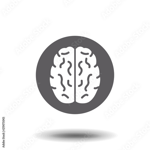 Brain, mind or intelligence flat icon for apps and websites