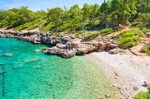 Beautiful beach with turquoise water near Kemer, Turkey © smallredgirl