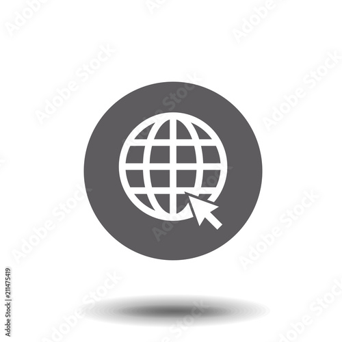 Click to go to website or internet line art icon for apps and websites