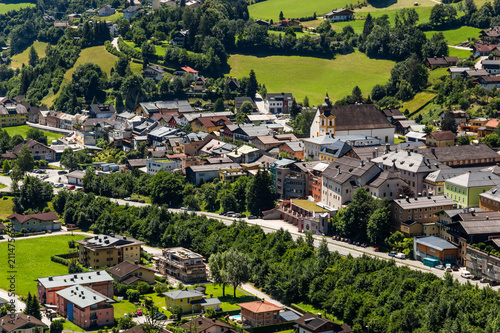 Aerial view of the Werfen village in Austria