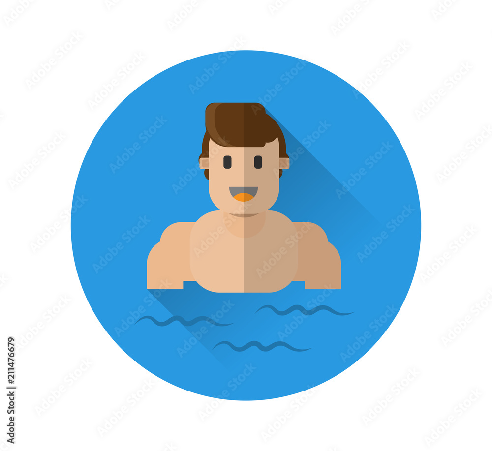 A man is resting, swimming in the sea