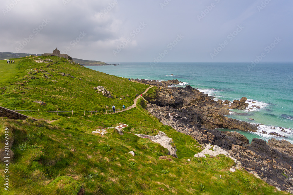 View on the Coast of Cornwall in UK