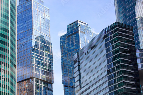 Windows on a multi-storey building as a background