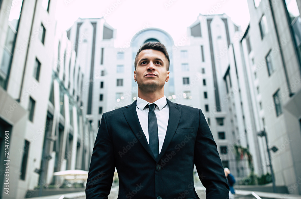 Confident success modern Business man on urban background Confident success modern Business man on urban background