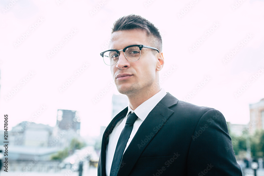 Confident success modern Business man on urban background Confident success modern Business man on urban background