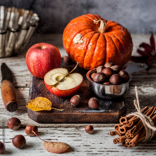 Pumpkin and Apple Pie Ingredients