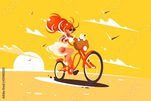 Girl on bicycle